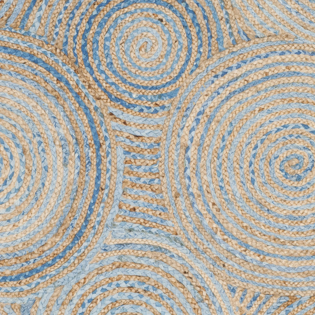 Natural Blue Jute Area Rug 4' x 6' H740