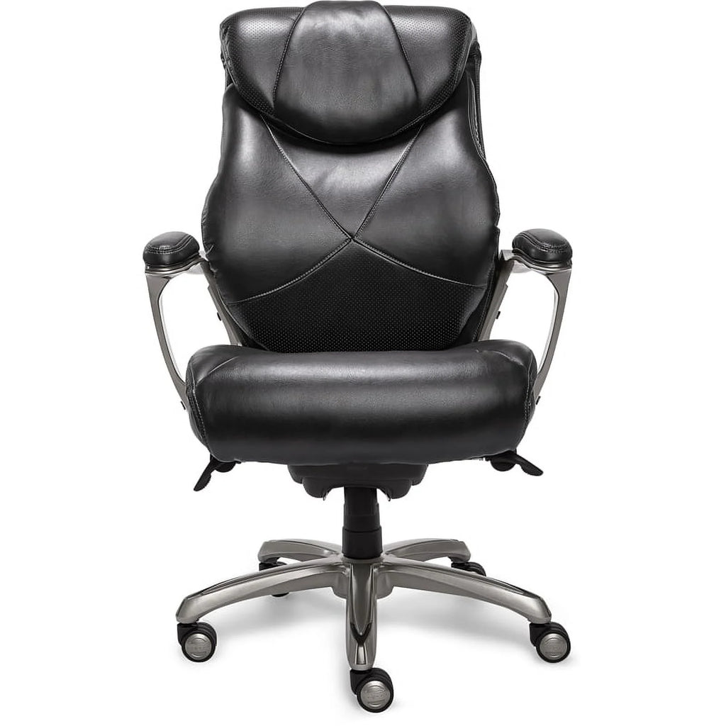 Black Faux Leather Metal Executive Office Chair U168