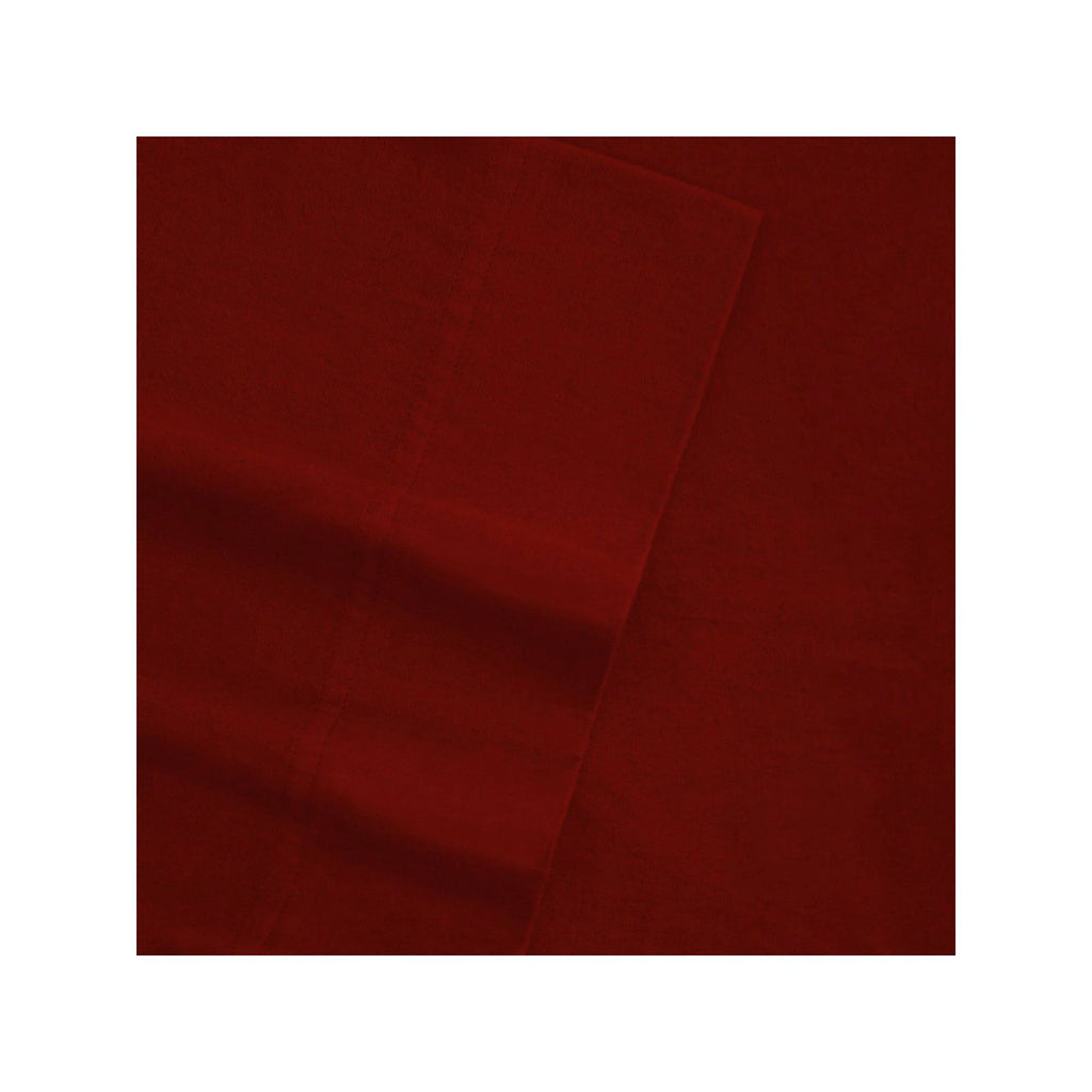 Solid Flannel Sheet Set, Queen, Deep Red Z9290