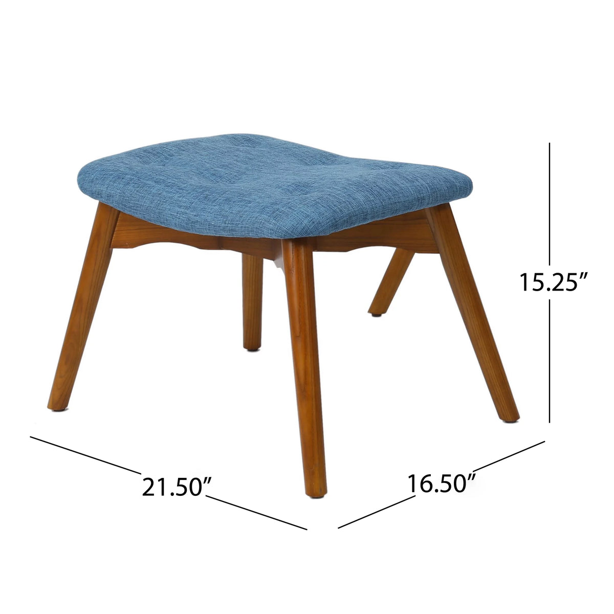 Mid-Century Modern Wingback Fabric Chair and Ottoman Set A48408