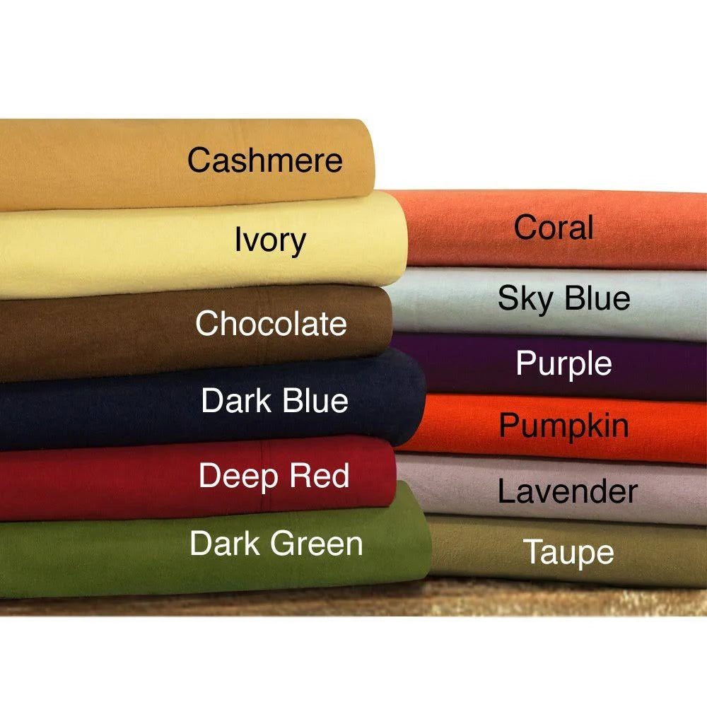 Solid Flannel Sheet Set, Queen, Deep Red Z9290
