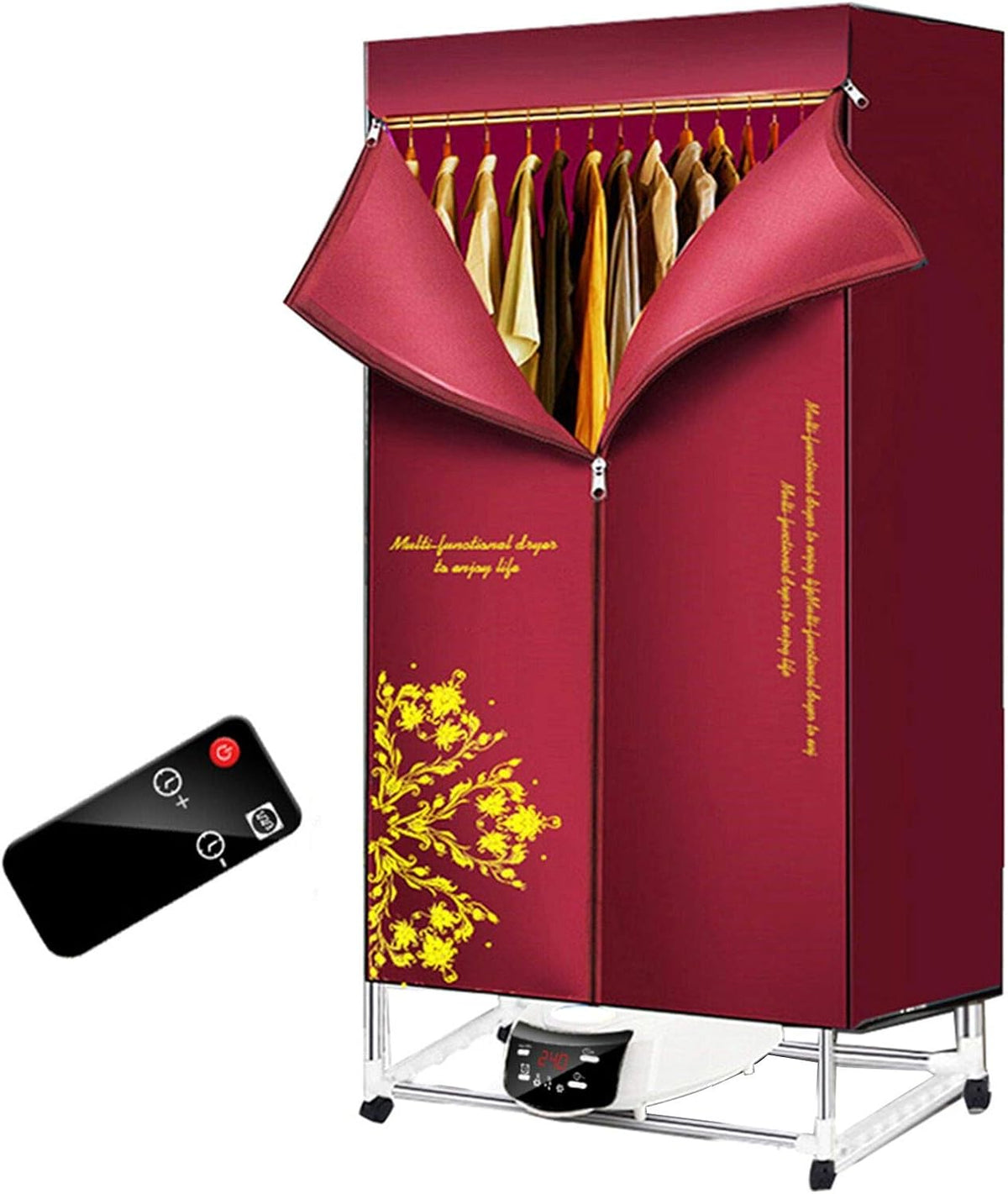 Electric Clothes Dryer Foldable Drying Rack 1500w 2-Tier Remote Control Heater K151