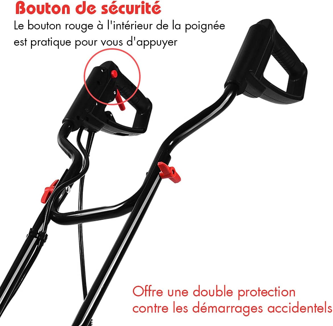 Electric Tiller 1500 W 400 RPM 22 CM 43 CM 6 Blades Foldable Handle Safety Button G96532