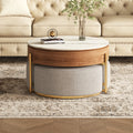 Lift Top Nesting Coffee Table with Storage and 3 Stools Z3965