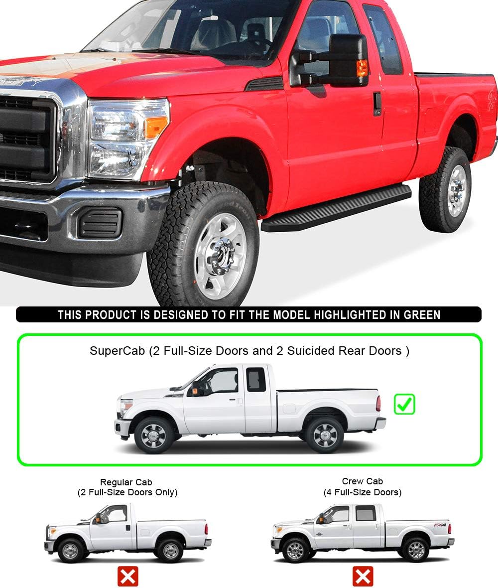 Black Powder Coated Aluminum Running Boards L9384