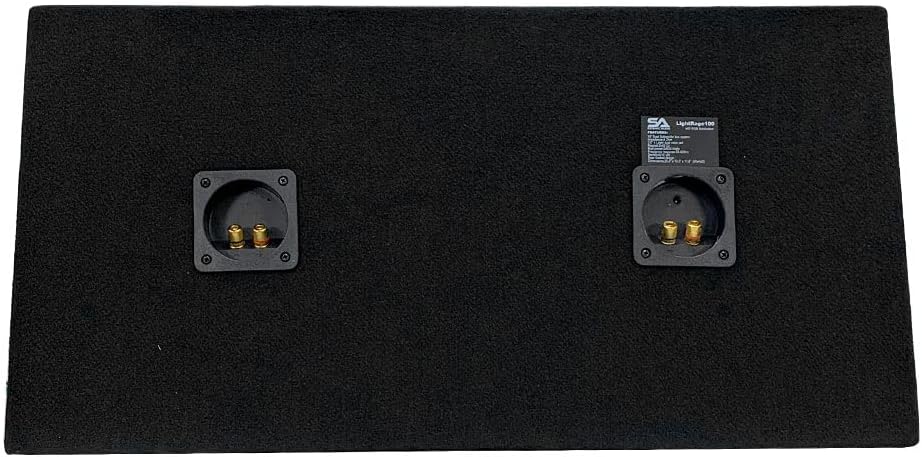 Dual 10 Inch 1000 Watt Car Audio Subwoofer Enclosure with RGB Lights Package with Amplifier & Cables N5699