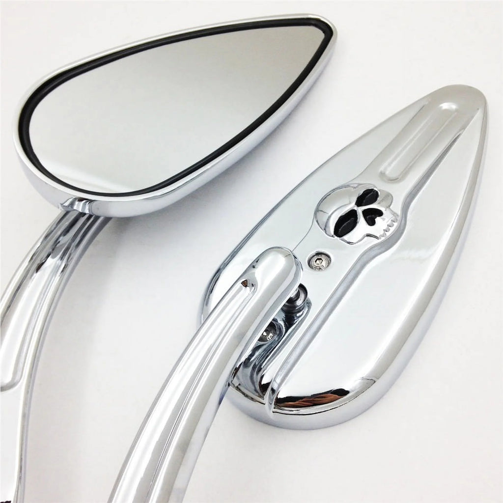 Skull Flame Side Mirrors chrome Y863
