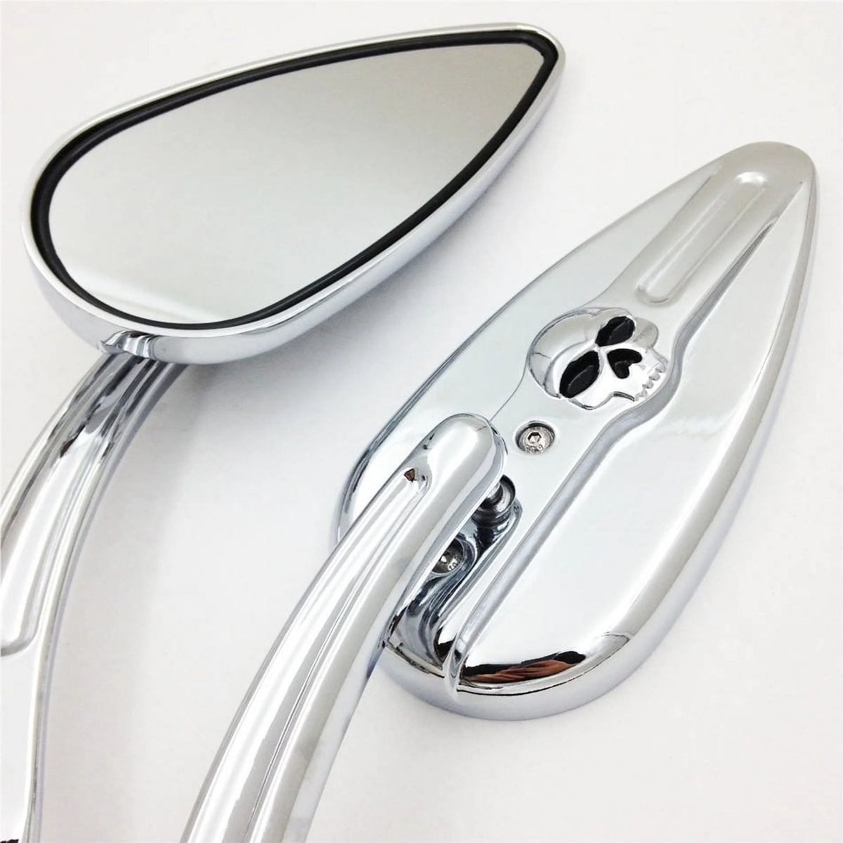 Skull Flame Side Mirrors chrome Y863