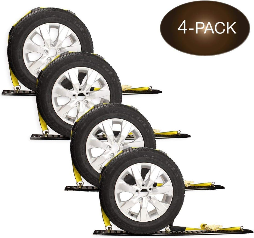 2 Wheel Ratchet Strap with E-Track Fittings and Rubber Blocks O845