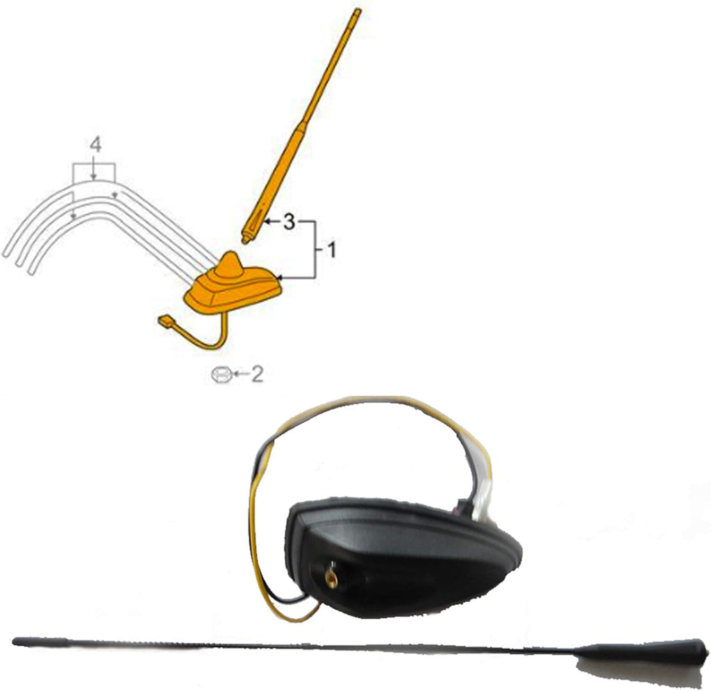 Car Roof Antenna Mast Replacement Pack of 2 K250