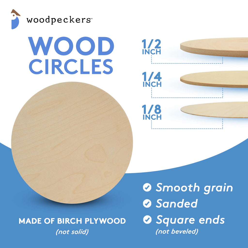 14 inch Unfinished Birch Wood Circles Pack of 10 L6545