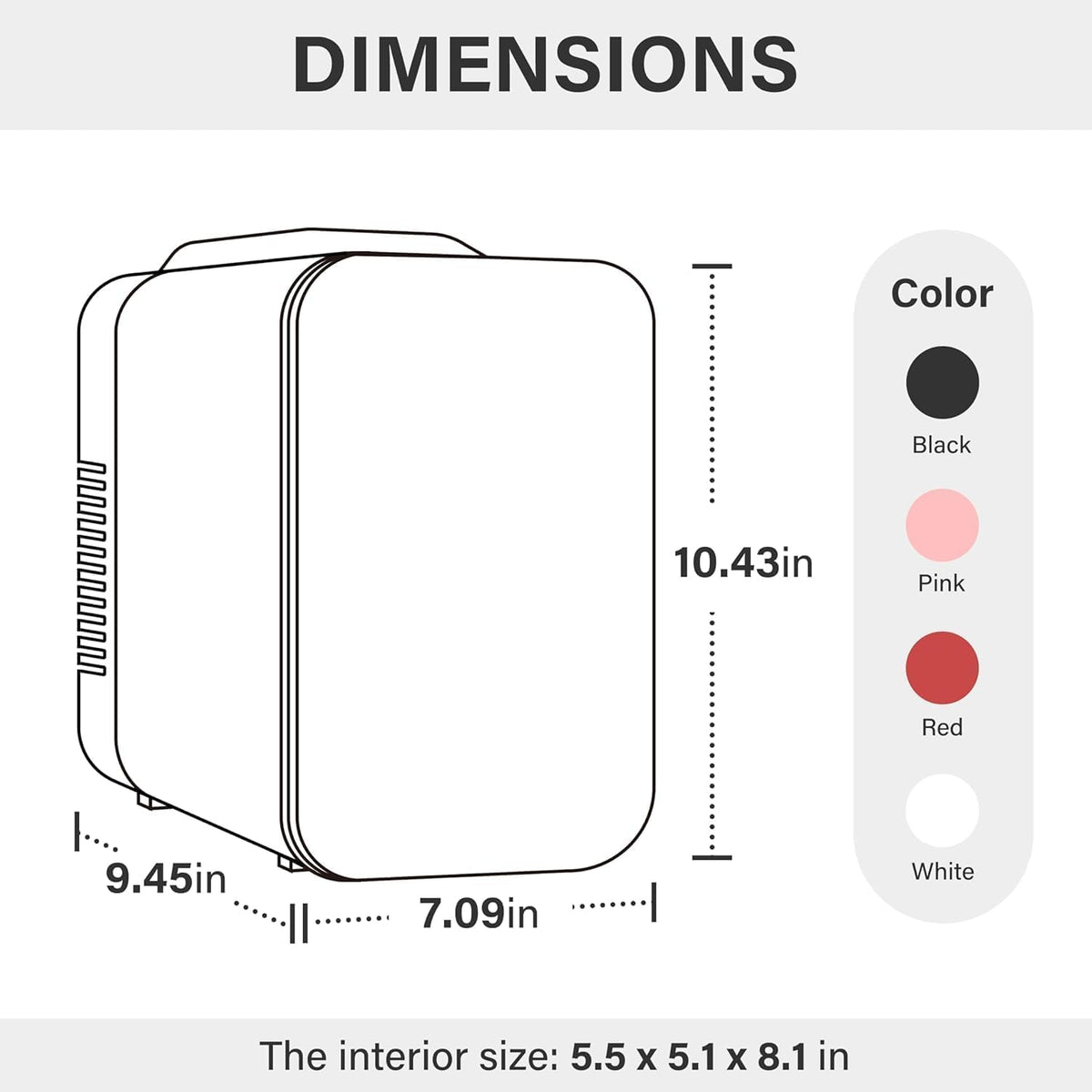4L Mini Fridge Portable Cooler Warmer Freon-Free Small Refrigerator Red J34183