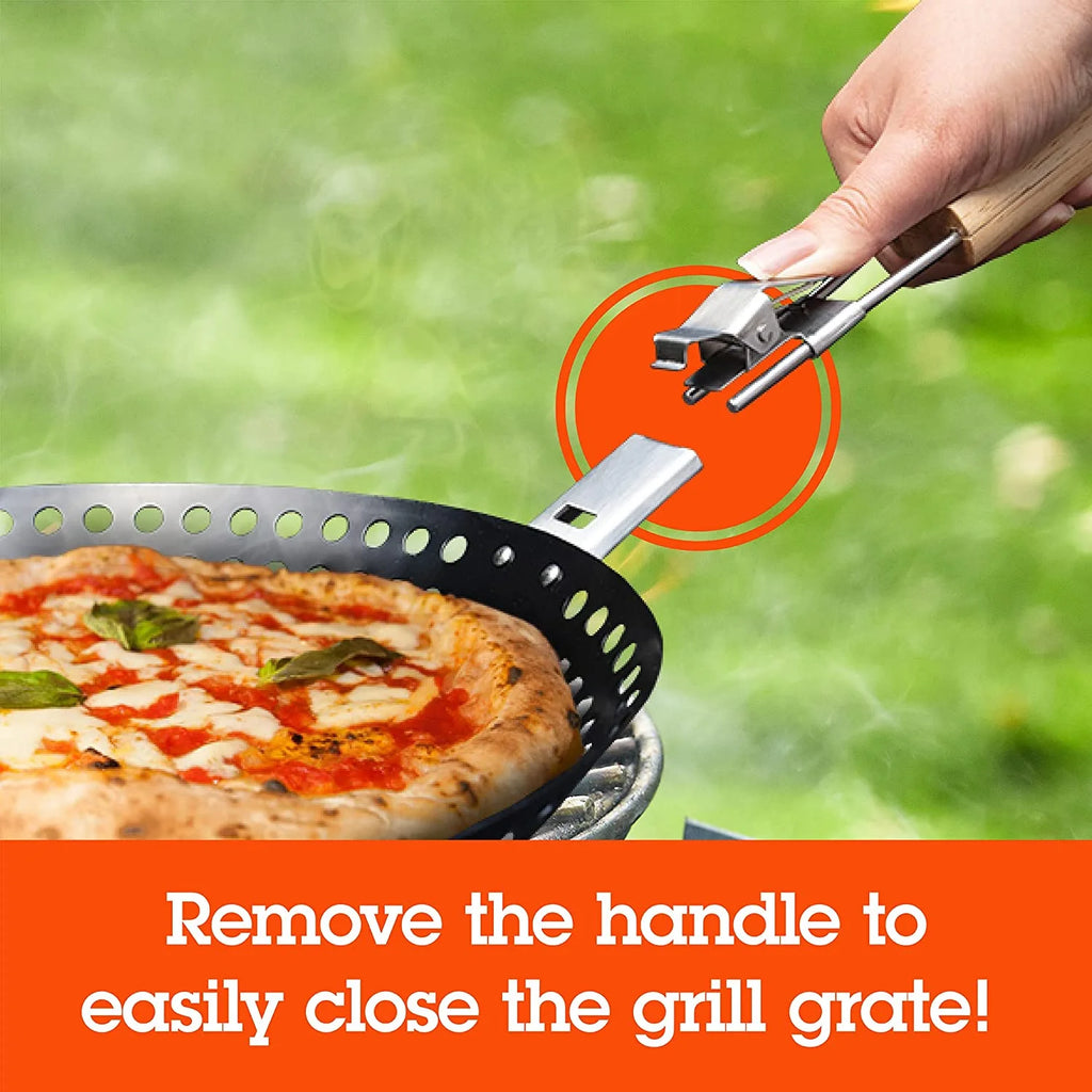 Perforated Non-stick Pizza Grill Pan with Removable Handle T5137