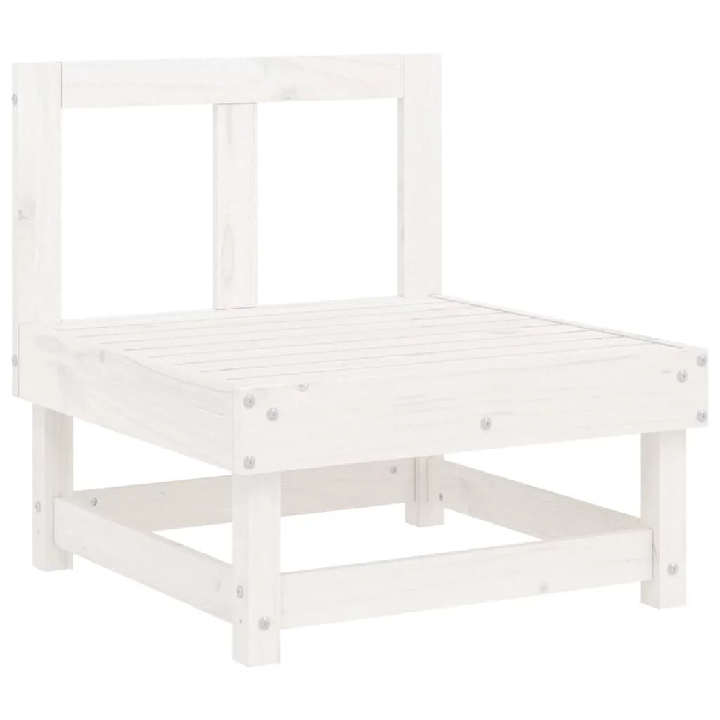 White Solid Wood Pine Middle Sofa with Cushions L384983