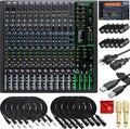 16-Channel Unpowered Mixer with TRS Cable, XLR Cable, Adapter and Microfiber Cloth L720