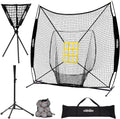 7 X 7 Feet Baseball Softball Practice Net Set with Tee Caddy 12 Pack Baseballs V9292