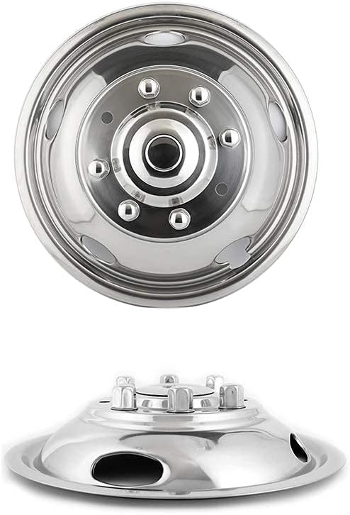 4pc 19.5inch Polished Stainless Steel Dually Wheel Simulators V26273