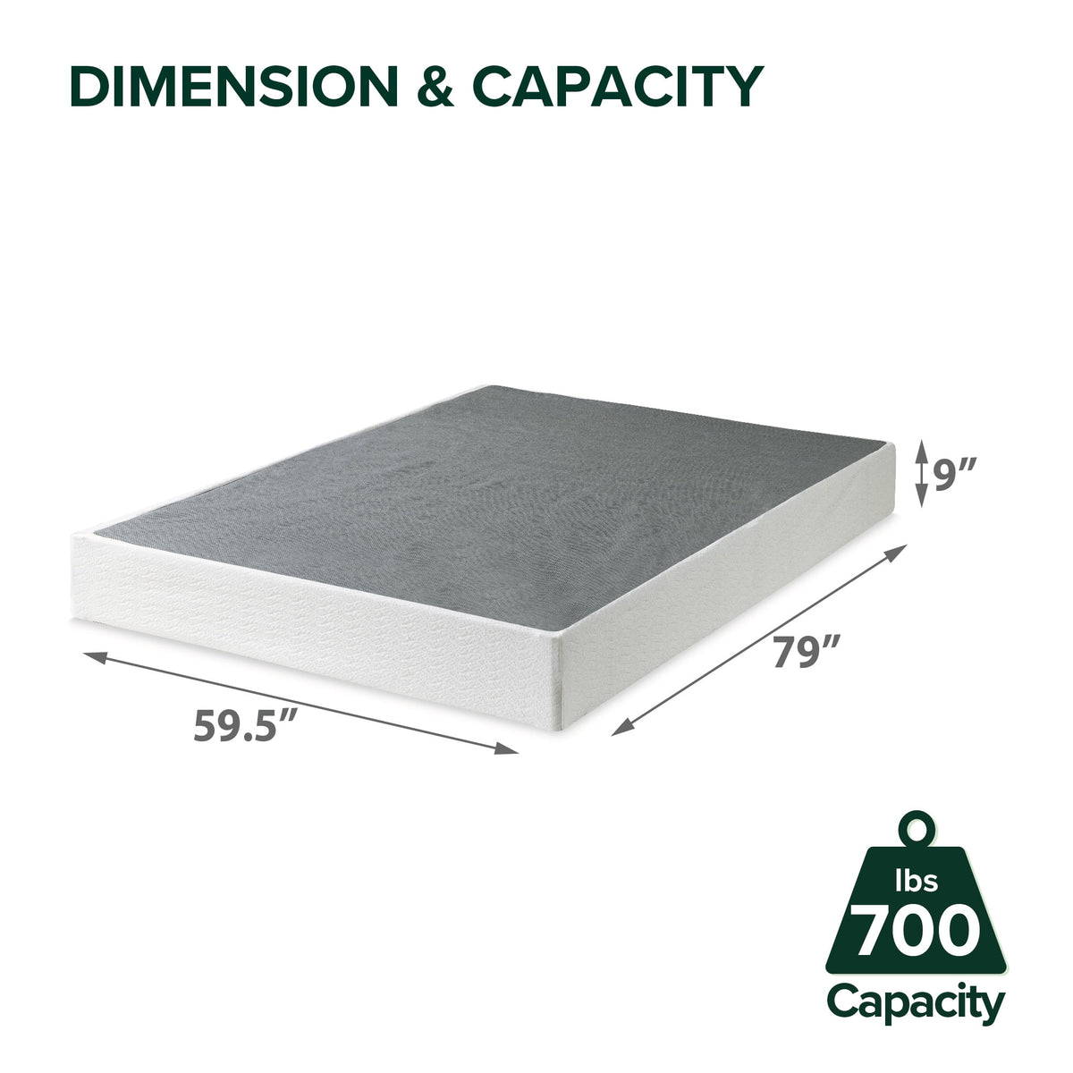 Queen 9" Metal Mattress Foundation U173449