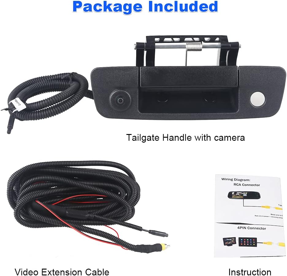 Black Waterproof Rear View Backup Camera Tailgate Handle S774