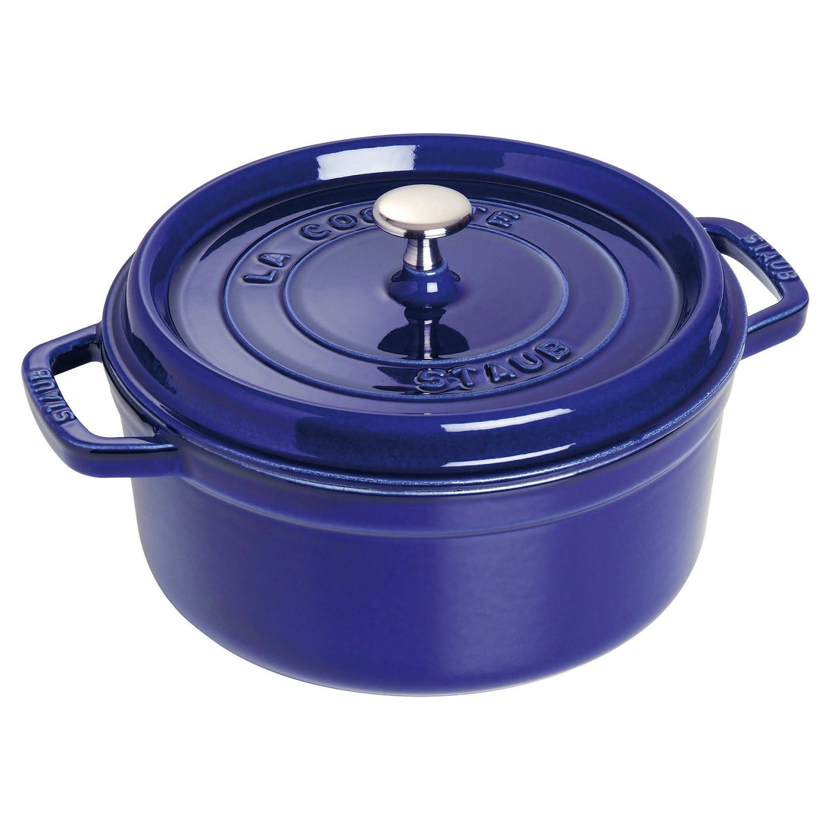 Dark Blue Cast Iron 4-Quart Round Cocotte O950107