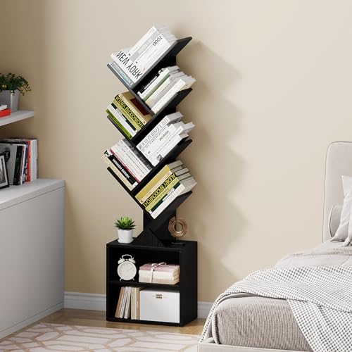 6 Tier Wood Bookshelf with Storage Drawer J838