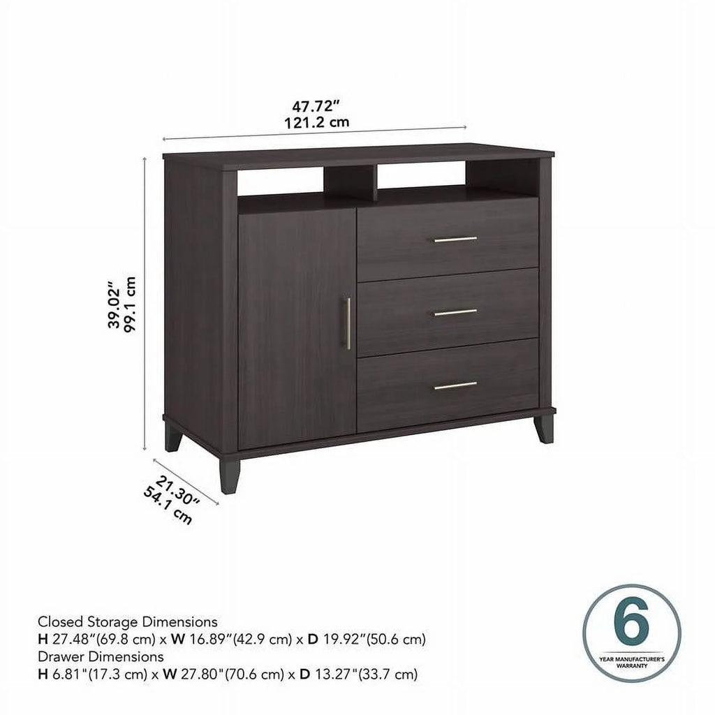 Tall TV Stand with Storage in Storm Gray W804