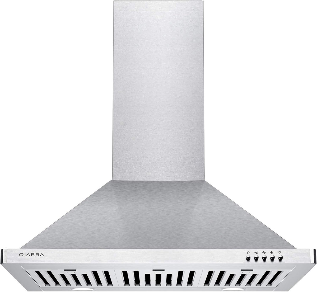 30 inch 450 CFM Chimney-Style Wall Mount Range Hood with Stainless Steel Baffle Filters A236628