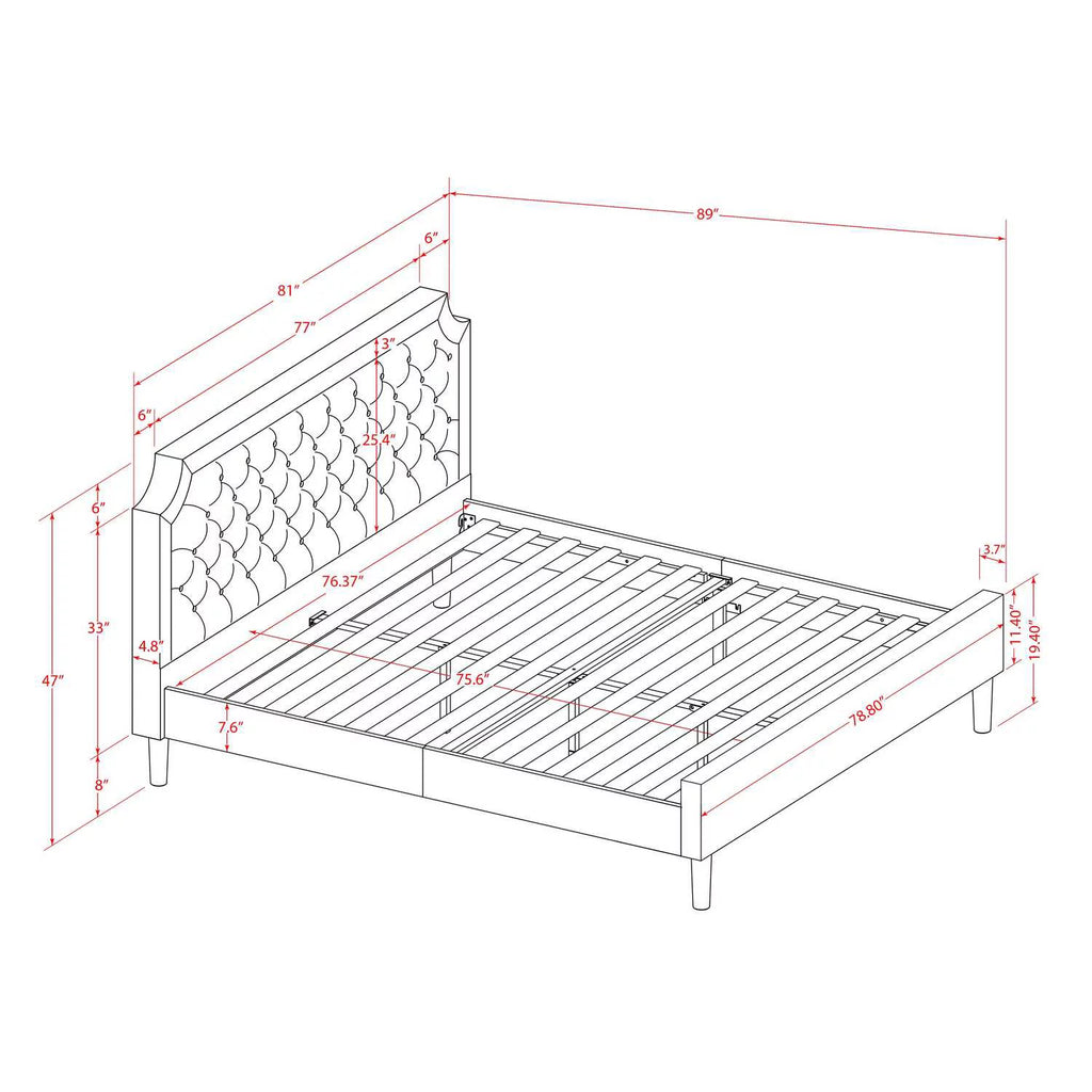 3 Pieces Wood King Bedroom Set U397931