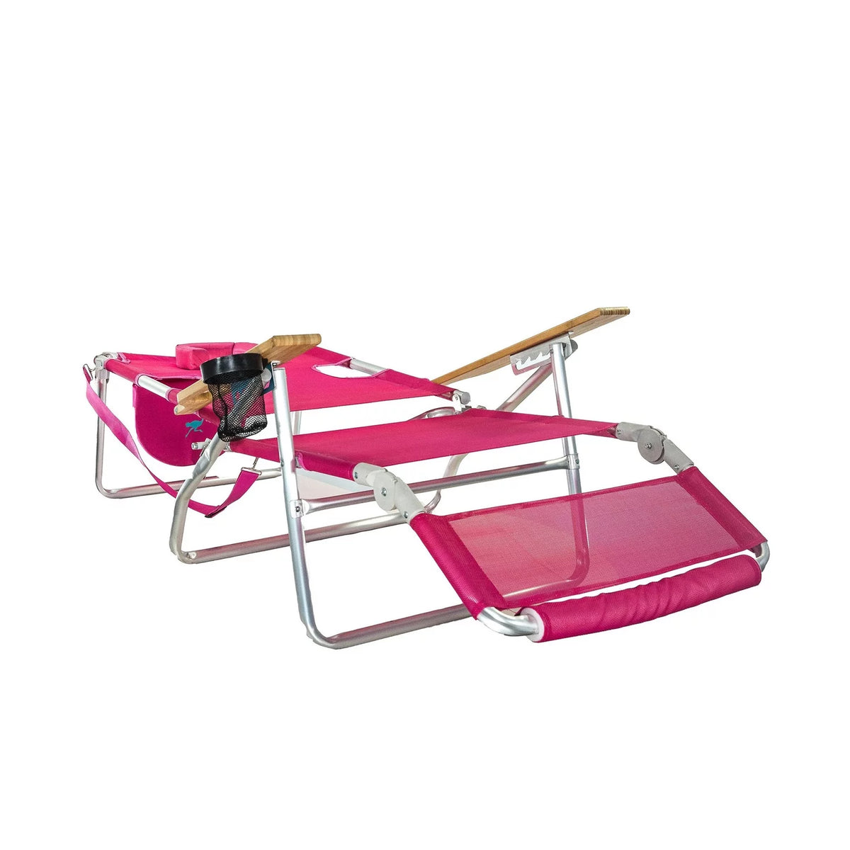Light Aluminum Multi-Position Reclining Beach Chair, Pink 2 Pack Q67558