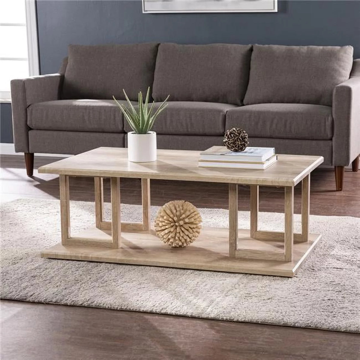 Wood Two Tier Rectangular Coffee Table C862