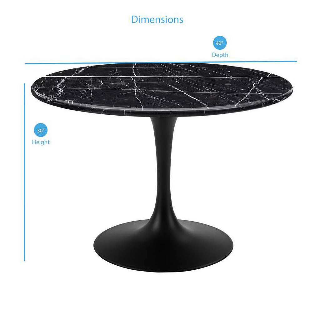 Black Marble 5-Piece Dining Set B83779