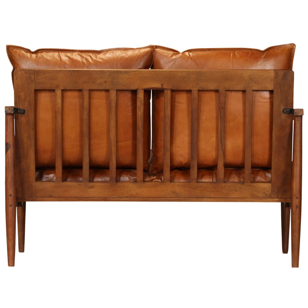 Brown Real Leather 2-Seater Sofa H4517