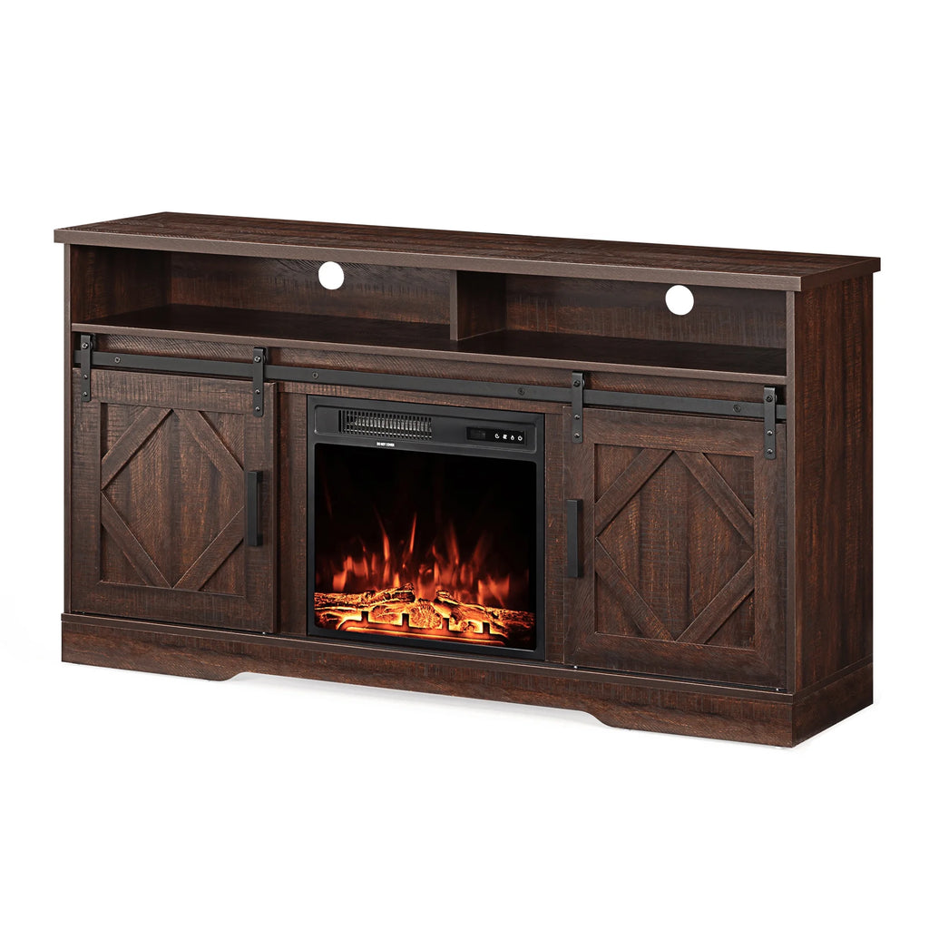 Brown Electric Fireplace TV Stand up to 65 inch K1950