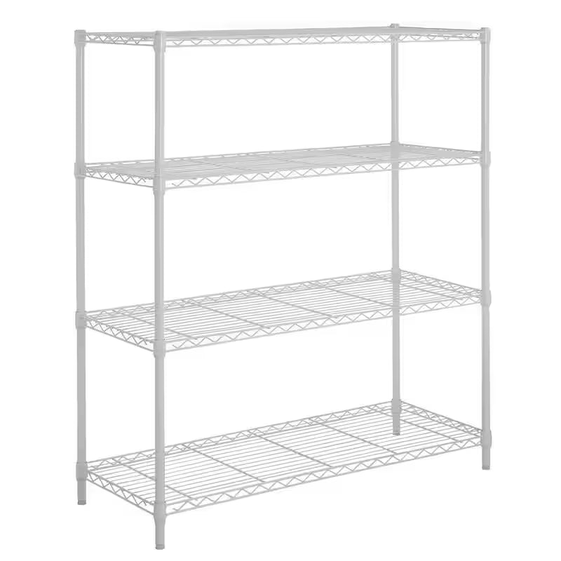 Ivory 4-Tier Metal Wire Shelving Unit P4829