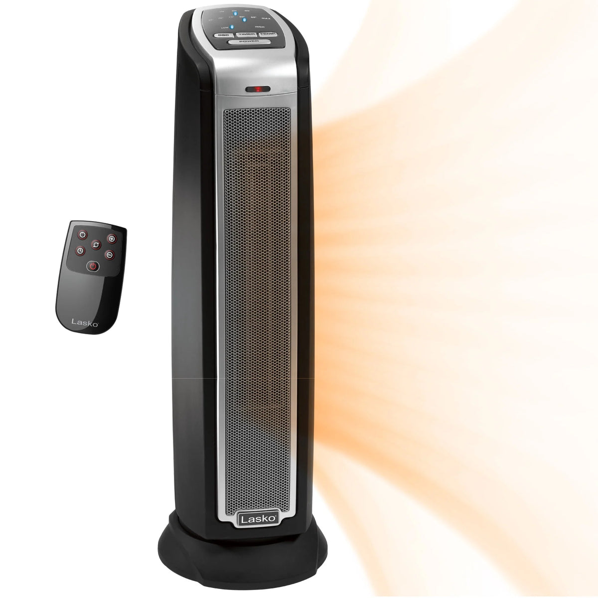 1500W Electric Oscillating Ceramic Tower Space Heater with Remote, Black L97379