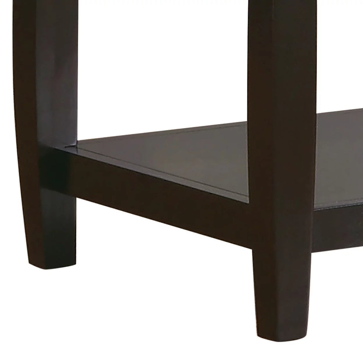 Square End Table with Bottom Shelf Espresso D9853