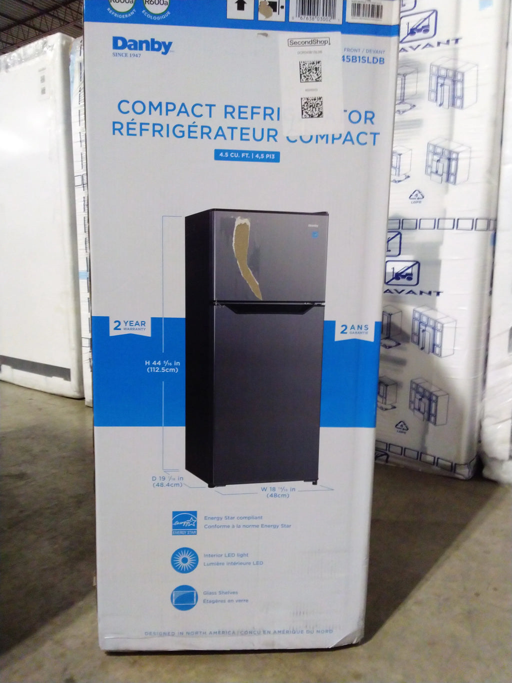 4.5 Cu. Ft. Top Mount Compact Stainless Steel Fridge X106