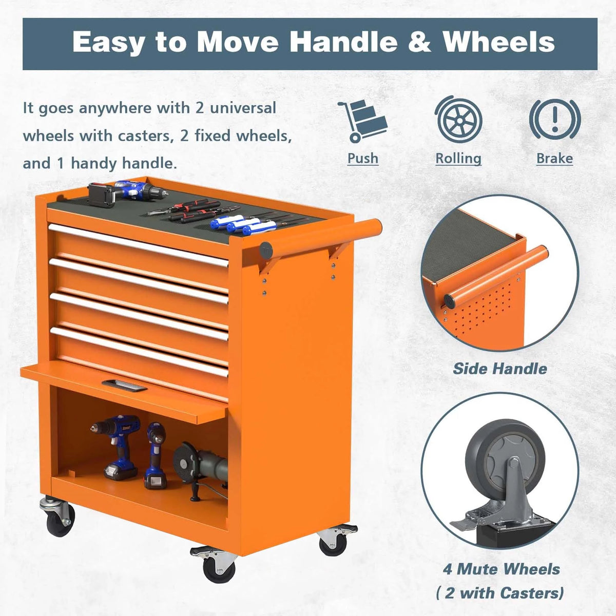 24-in Steel 4-Drawer Rolling Tool Chest B1993