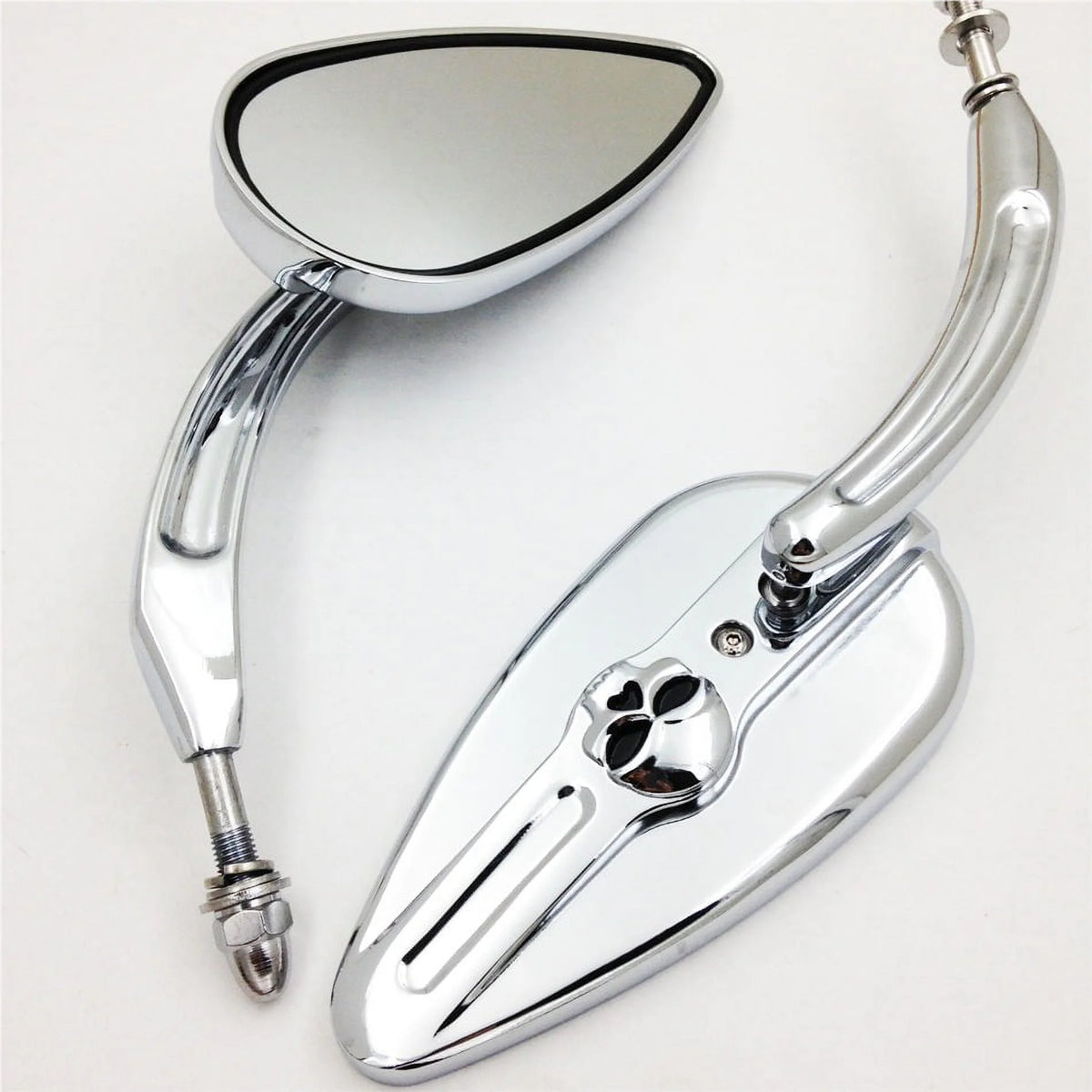 Skull Flame Side Mirrors chrome Y863