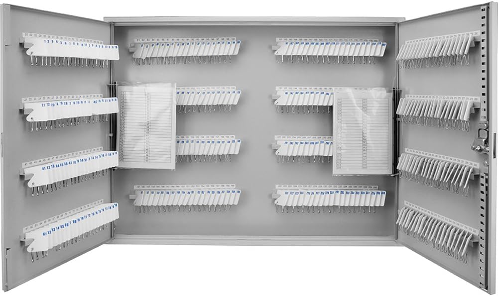 Key Lock 320 Position Key Cabinet Lock Box Grey with White Key Tags V196