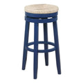 Navy Blue Wood Swivel Barstool P8245