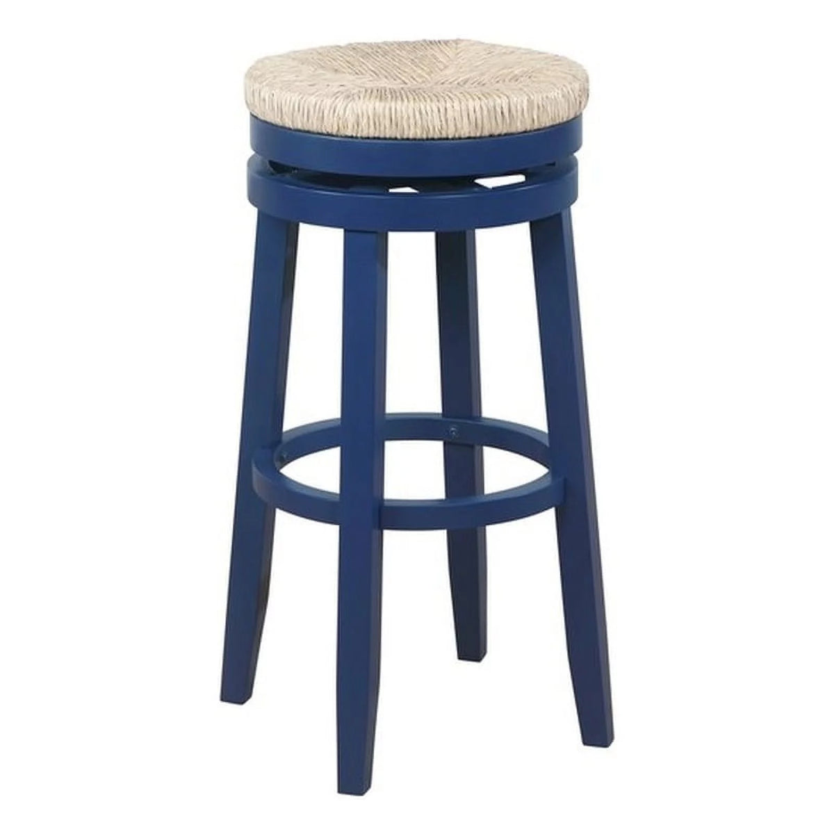 Navy Blue Wood Swivel Barstool P8245
