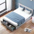 Light Grey King Size Bed Frame with 2 Storage Drawers K452