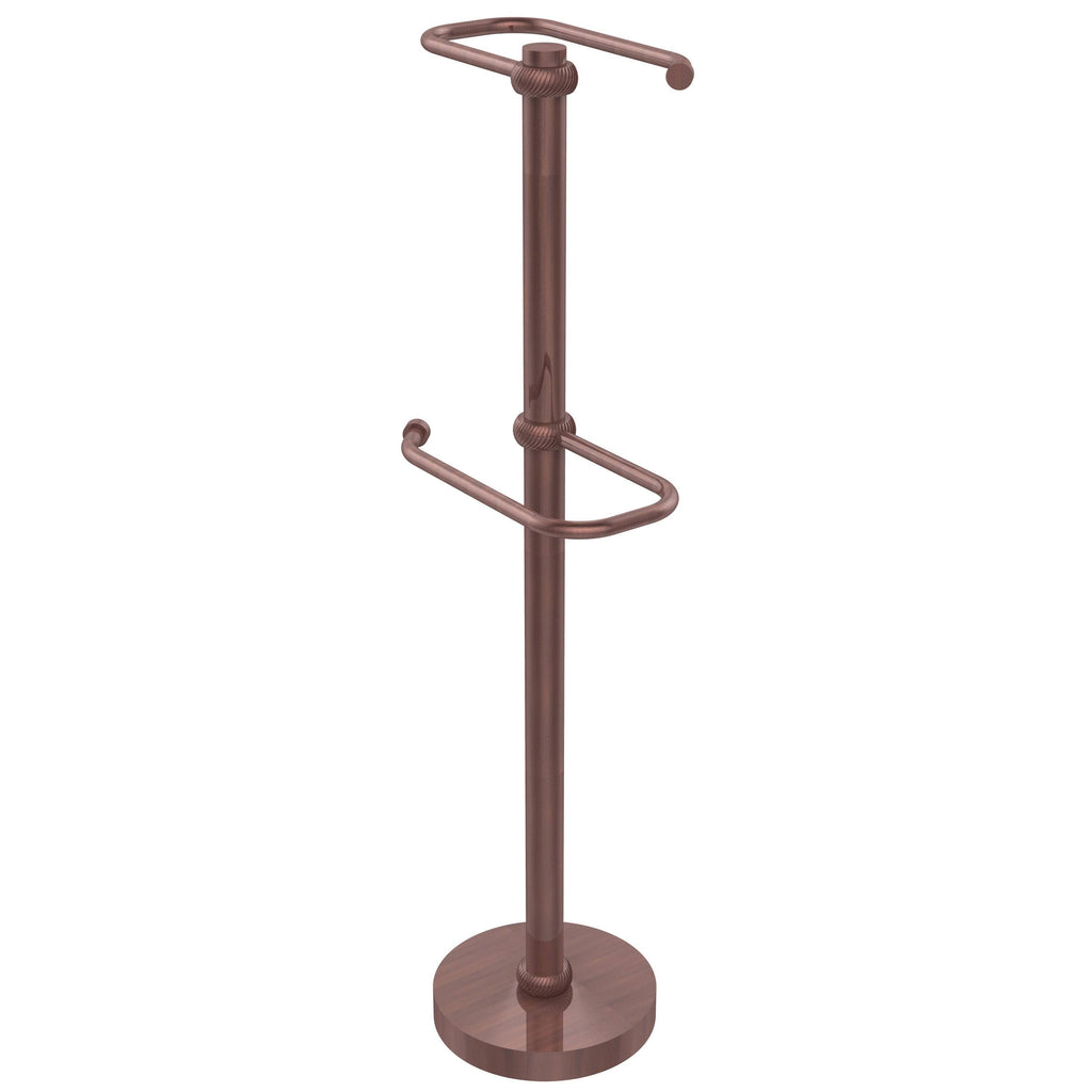 Satin Brass Free Standing Toilet Tissue Stand Z62019