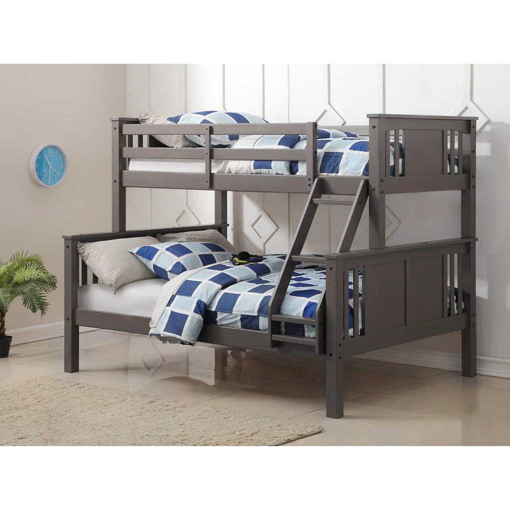 Wood Bunk Bed Twin-over-full Slate Gray P949551