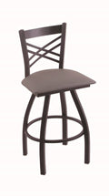 Black Swivel Stool with Grey Seat C645