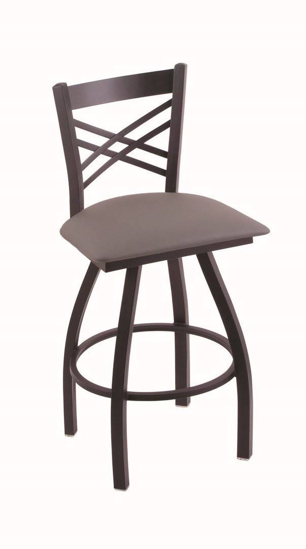 Black Swivel Stool with Grey Seat C645