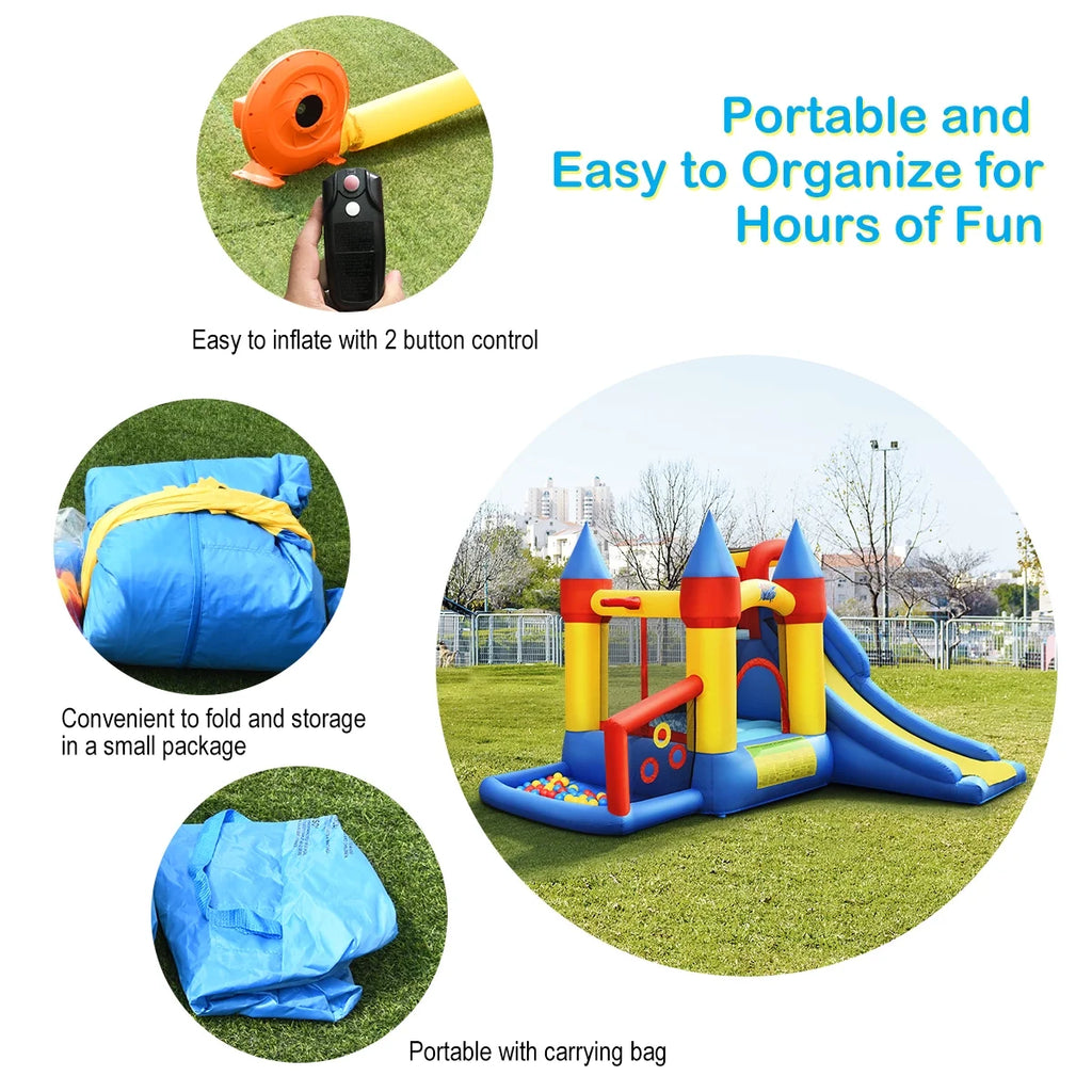Inflatable Bounce House Slide Bouncer Kids Castle Jumper with Balls & 780W Blower S449