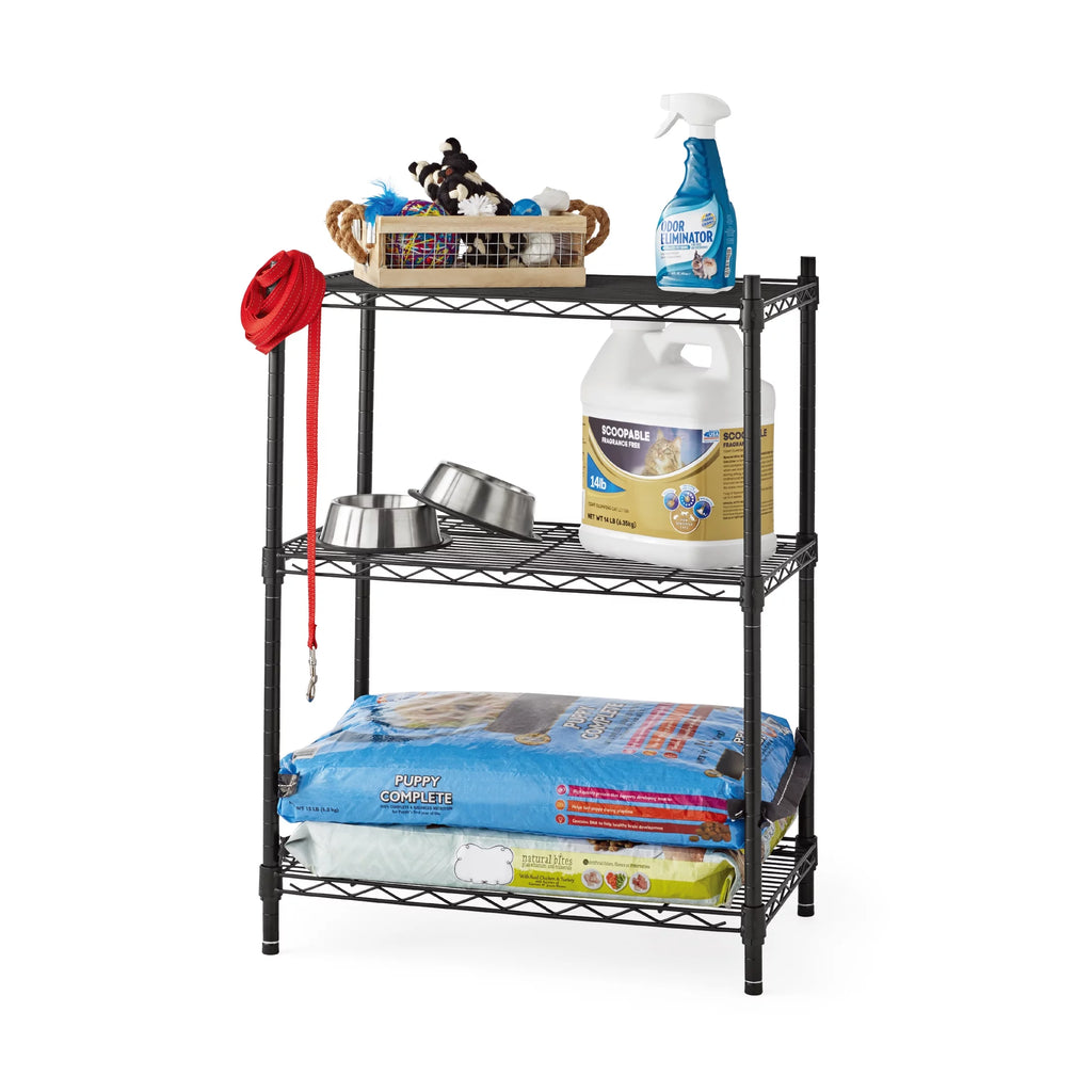 Steel 3-Tier Storage Shelf Unit Black H634107
