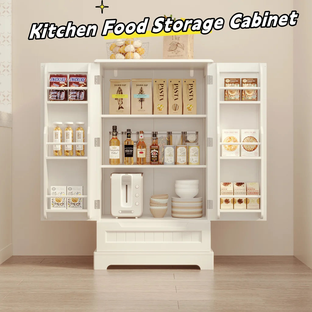 White Kitchen Storage Cabinet with 2 Doors and 1 Drawer Z34086